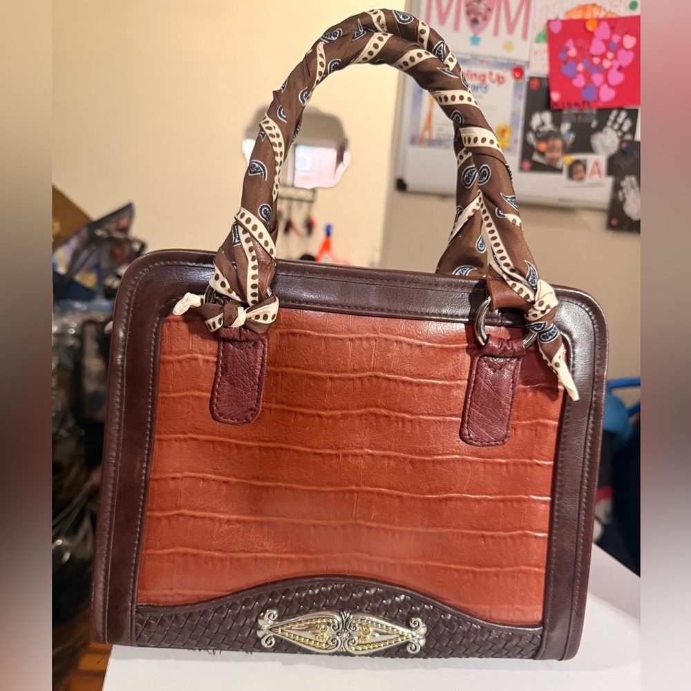 Vintage- Elegant Brown and Tan Satchel